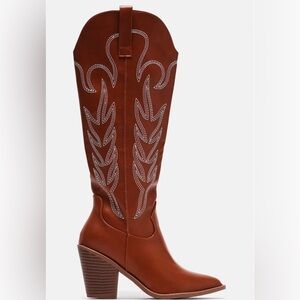 Fashion Nova Cowboy Boots -TAN